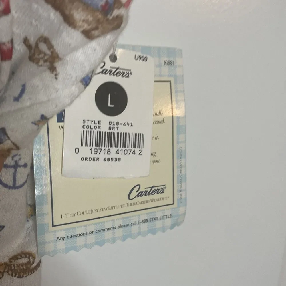 NWT Baby Boy Vintage Carter’s nautical patriotic Onesie romper Bear 6-9m months